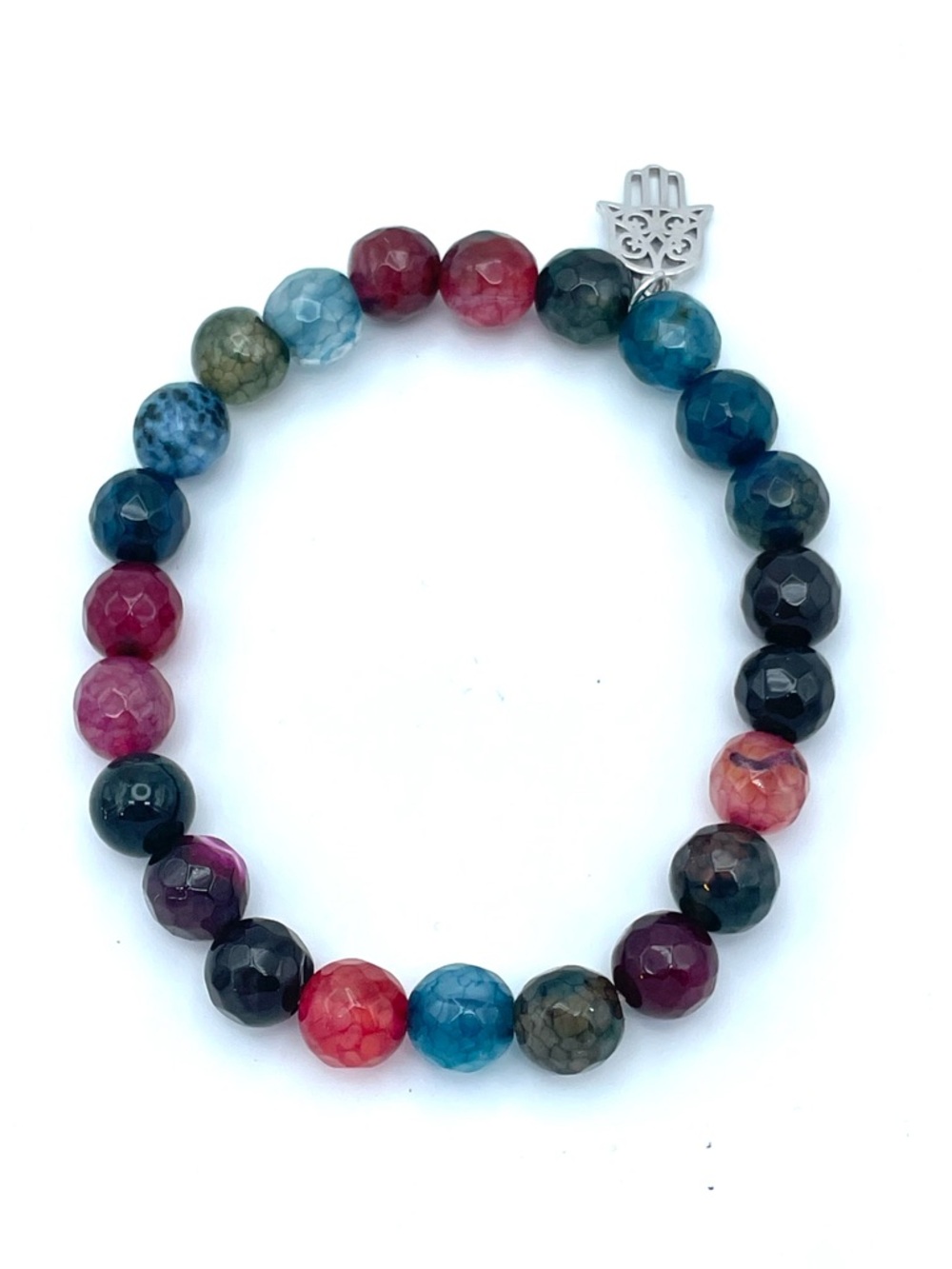 Boho Multicolor Gemstone Hamsa Bracelet | Spiritual Protection Jewelry
